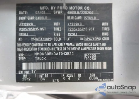 2010 Ford Transit Connect Xlt из США, поврежденный, VIN NM0KS9BN3AT013533